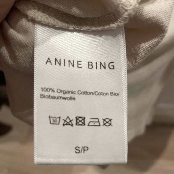 Anine Bing Cream Organic Cotton Tee size S - Picture 3 of 4